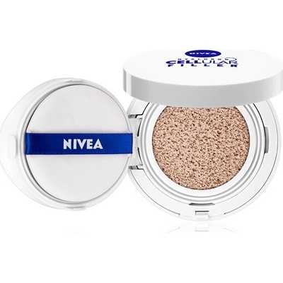 Nivea Hyaluron Cellular Filler 3v1 pečující tónovací krém make-up v houbičce 03 Tmavý 15 g – Zboží Dáma