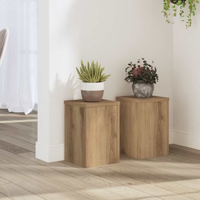 vidaXL Стойки за растения 2 бр дъб артизан 20x20x30 см инженерно дърво (852905)