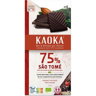 Kaoka Bio čokoláda hořká z kakaa z ostrova São Tomé 75% 100g