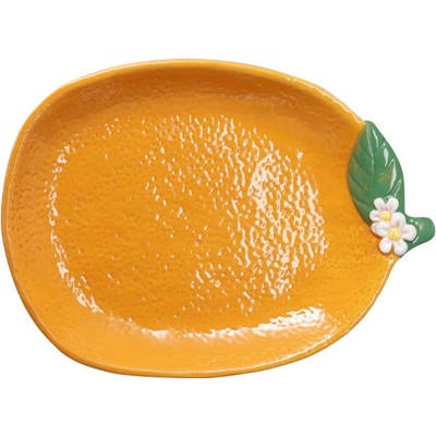 Home Styling Collection Dekorativní talíř ve tvaru pomeranče SYRO, 25 x 18 x 3 cm oranžová