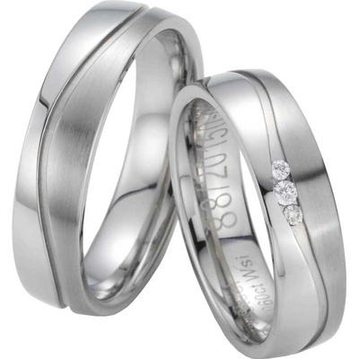 Snubní prsteny z oceli s diamanty ST20150