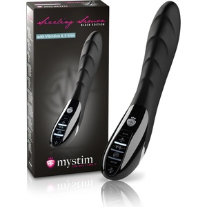 mystim Sizzling Simon - вибриращ електростимулиращ вибратор - черен - desirel