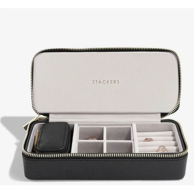 Stackers velká cestovní šperkovnice Black Large Zipped Jewellery Box černá 75392