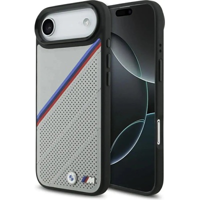 BMW M Tricolor Metal Logo MagSafe Case за iPhone 17 Air - сив (3666339480370)