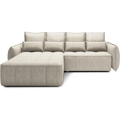 Eltap Бежов кадифен разтегателен ъглов диван с място за съхранение (ляв ъгъл) Campo - ELTAP (CO-CAM-LT-18MAN)