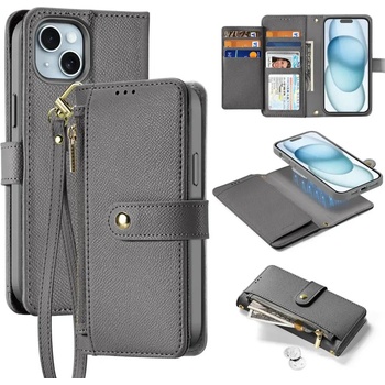 Dux Ducis Кожен калъф Dux Ducis Lawa за iPhone 15 - сив (6971824163100)