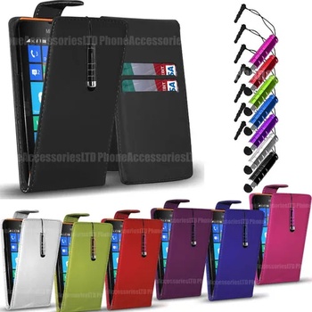Image 1 of Microsoft Lumia 435/Dual Flip Кожен Калъф + Протектор и Стилус