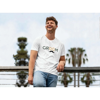 Personal pánske tričko Groom biele
