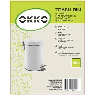 Okko Šlapací koš T-Y0120M, 20 l, bílý