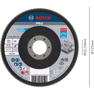 Bosch - Ламелен шлифовъчен диск за стомана, P40, диаметър 125 мм 2608606922 (2608606922)