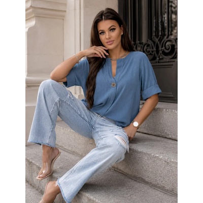 Fashionweek dámská bavlněná halenka oversize s krátkým rukávem UB-Dros Jeans