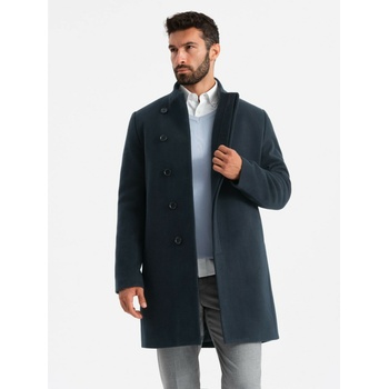 Ombre Clothing Мъжко асиметрично палто с копчета и висока яка тъмно синьо Ombre Clothing Ombre Clothing | Sin | МЪЖЕ | S