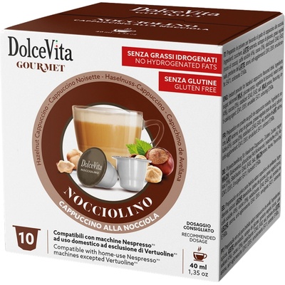 Dolce Vita Nespresso капсули Italfoods Dolce Vita CAPPUCCINO с вкус на лешник 10 броя