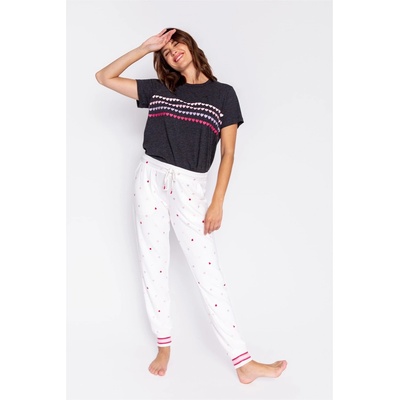 PJ Salvage Панталони PJ Salvage Heart Pant - Off-White