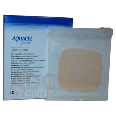 AQUACEL Foam Hydrofiber krytie na rany 10x10 cm 10 ks