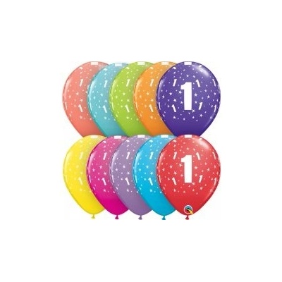 Qualatex Potisk číslo 1 mix 11 28cm Balónek