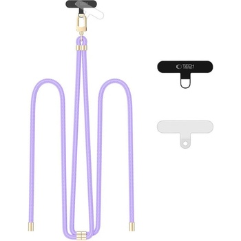Tech-Protect Универсален ремък 75 см за смартфон от Tech-Protect C7S Rope Crossbody - Лилав / Златист (5906302371990)