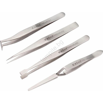 Extol Premium - К-кт пинсети от неръждаема стомана 4 бр (MB0378)