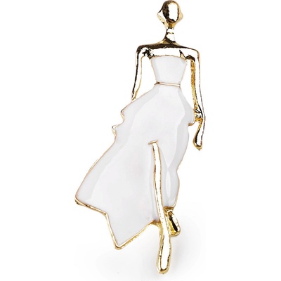 Stoklasa brož modelka 1 bílá