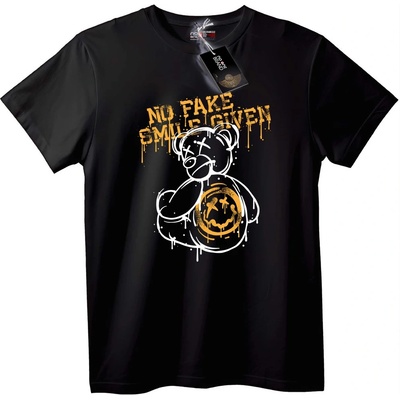 NOONEBRAND Тениска Без Фалшива Усмивка Мечок - 2XL, White