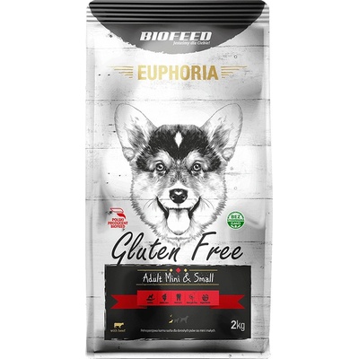 Biofeed Euphoria Gluten Free Mini & Small S Hovädzím Mäsom 2 kg
