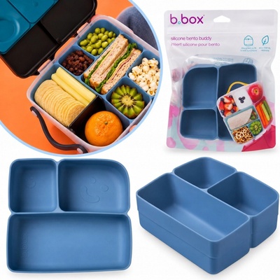 B.box Silikónový organizér do veľkého boxu modrý