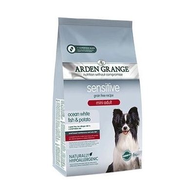 Arden Grange Grain Free Dog Adult Mini Sensitive Oc.Wh.Fish Potato 6 kg