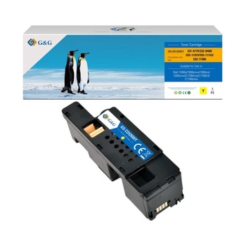 Compatible КАСЕТА ЗА DELL 1250c/1350c/1355c - Yellow - HIGH CAPACITY - WM2JC / 331-0779 / 331-0725 / 332-0408 / 332-0406 / VKYJT / DG1TR - PN TFD136YNLJ - U. T. / NT-CD1250XY - G&G ((TFD136YNLJ)