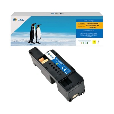 Compatible КАСЕТА ЗА DELL 1250c/1350c/1355c - Yellow - HIGH CAPACITY - WM2JC / 331-0779 / 331-0725 / 332-0408 / 332-0406 / VKYJT / DG1TR - PN TFD136YNLJ - U. T. / NT-CD1250XY - G&G ((TFD136YNLJ)