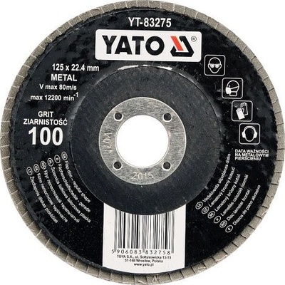 Yato Kotouč lamelový brusný na kov 125x22,4mm P100