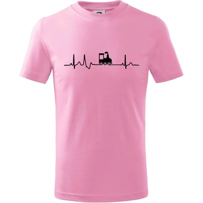Ekg lokomotíva tričko detské ružová