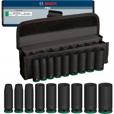 BOSCH Sada PRE Impact Socket Set, 1”, hlboké, 9 ks 2608003040