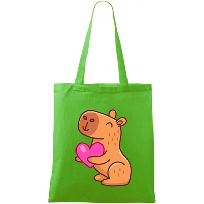 Taška malá 42x38 cm, Zamilovaná kapybara, Apple Green