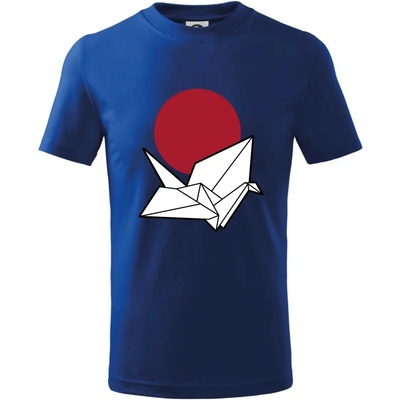 Japan culture origami tričko detské kráľovská modrá