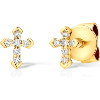 SAVICKI Обеци с кръстче: злато, диаманти