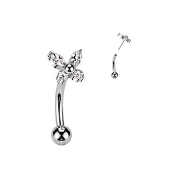 Šperky4U Push In piercing k do obočí titan TIT1395-1208