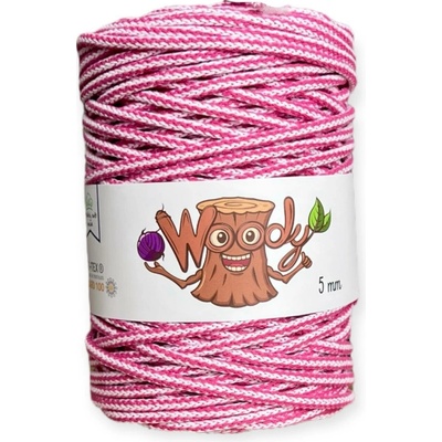 Woody Crafts Woody 5 mm – Růžovobílá (50m)