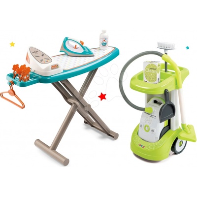 Smoby úklidový vozík s vysavačem Rowenta a žehlička s deskou Clean 24406-1