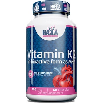 Haya Labs Vitamin K2-Mk7, 100 mcg, 60 капсули, Haya Labs (16762)