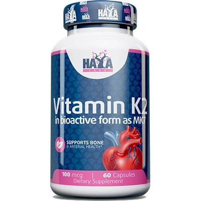 Haya Labs Vitamin K2-Mk7, 100 mcg, 60 капсули, Haya Labs (16762)