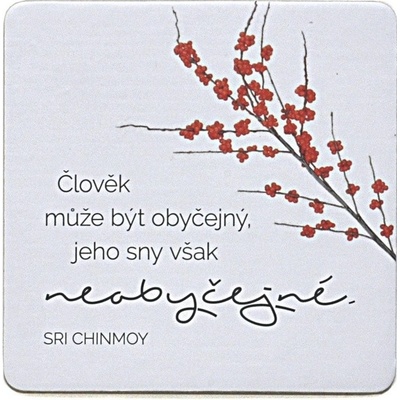 Korkový podtácek Člověk může být - Chinmoy Sri