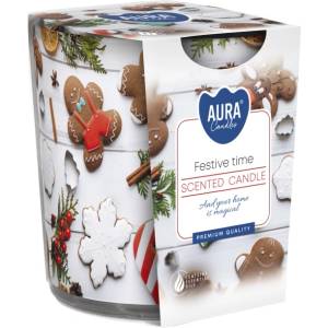 BISPOL Ароматна свещ в чаша Bispol Aura - Festive Time, 100 g (sn72s-26)