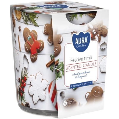 BISPOL Ароматна свещ в чаша Bispol Aura - Festive Time, 100 g (sn72s-26)