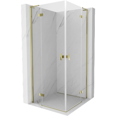 Mexen Mist-H L Duo отваряща се душ кабина 110 x 110 см, прозрачна, златна - 8A5L-110L-110P-50-00 (8A5L-110L-110P-50-00)
