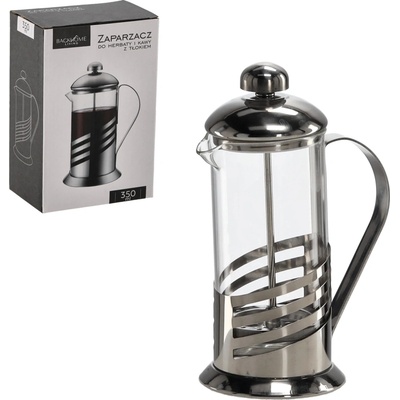 French press s pístem 350 ml z borosilikátového skla a nerezu
