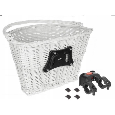 PRÚTENÝ KOŠÍK NA BICYKEL "PUSIA" PREDNÝ S UCHYTENÍM Click, BIELY