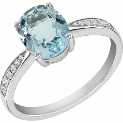 Eppi zlatý akvamarínový prsten s diamanty Dodey R32474