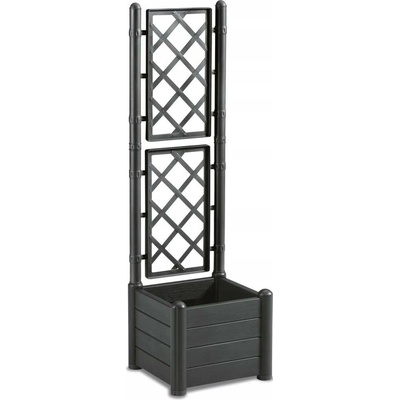 Stefanplast Květináč plast šedý 43 x 43 x 142 cm