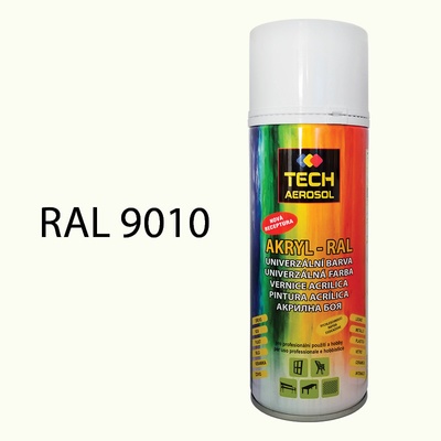 TECH Farba v spreji akrylová RAL 9010 (biela matná) 400 ml