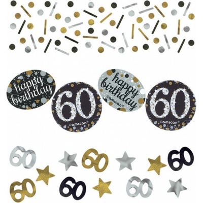 Konfety Happy Birthday ´´60´´ gold diamonds